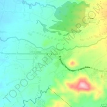 Carte topographique La Granja, altitude, relief