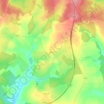 Carte topographique Soulier, altitude, relief