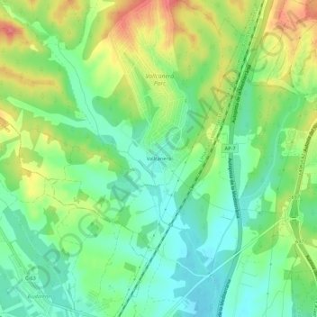 Carte topographique Vallcanera, altitude, relief