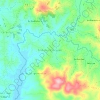 Carte topographique Ambatomitsangana, altitude, relief