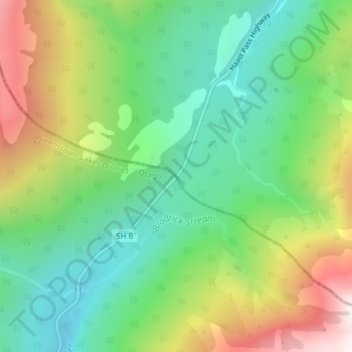 Carte topographique Haast Pass, altitude, relief