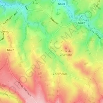 Carte topographique Les Fawes, altitude, relief