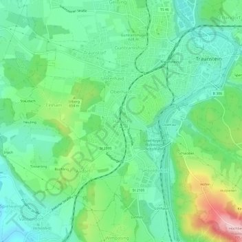 Carte topographique Haslach, altitude, relief