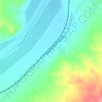 Carte topographique Hodge, altitude, relief