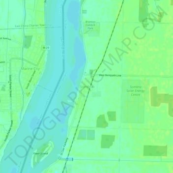 Carte topographique Sombra, altitude, relief