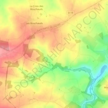 Carte topographique Les Étanchats, altitude, relief