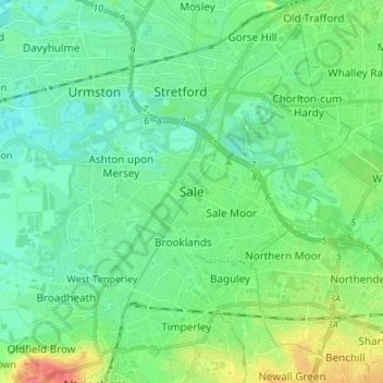 Carte topographique Sale, altitude, relief