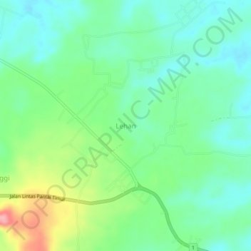 Carte topographique Lehan, altitude, relief