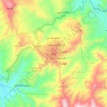 Carte topographique Hajja, altitude, relief