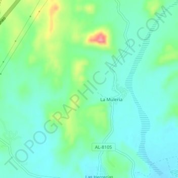 Carte topographique El Puertecico, altitude, relief