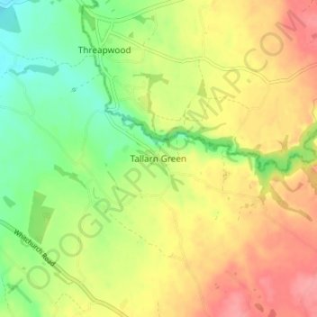Carte topographique Tallarn Green, altitude, relief