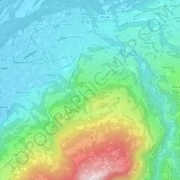 Carte topographique Colderù, altitude, relief