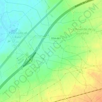 Carte topographique El Coto, altitude, relief