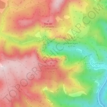 Carte topographique Cirque de l’Infernet, altitude, relief