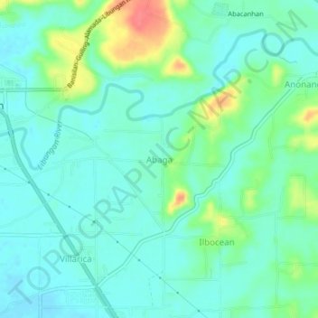 Carte topographique Abaga, altitude, relief
