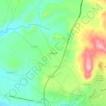 Carte topographique La Alcaidía, altitude, relief