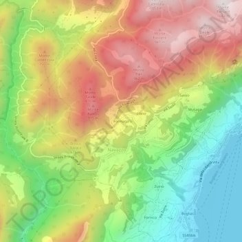 Carte topographique Formaga, altitude, relief