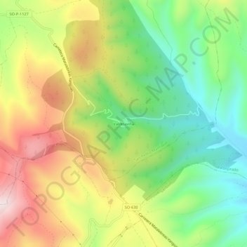 Carte topographique Valdelavilla, altitude, relief