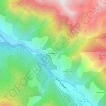 Carte topographique Champcontier, altitude, relief