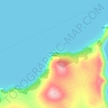 Carte topographique cape Khora Undur, altitude, relief