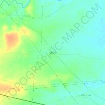 Carte topographique Ubali, altitude, relief