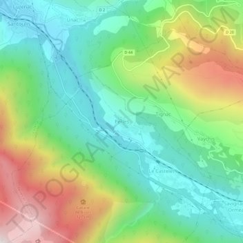 Carte topographique Perles, altitude, relief