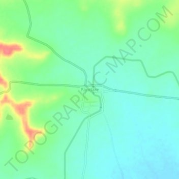 Carte topographique Pandare, altitude, relief