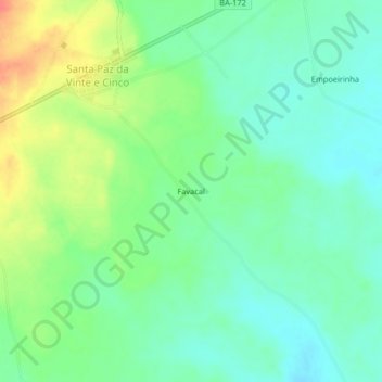 Carte topographique Favacal, altitude, relief