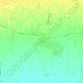 Carte topographique Cizzago, altitude, relief