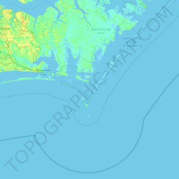 Carte topographique Morgan Island, altitude, relief