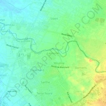 Carte topographique Larousse, altitude, relief