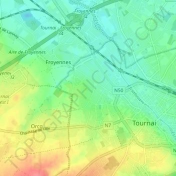 Carte topographique Carbonnelle, altitude, relief