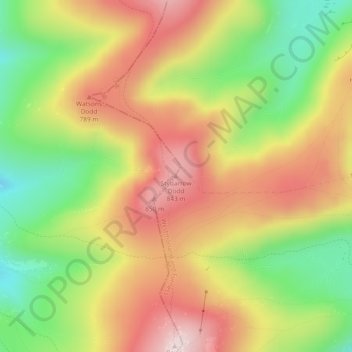 Carte topographique Stybarrow Dodd, altitude, relief