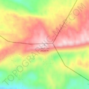 Carte topographique Mount Sannine, altitude, relief