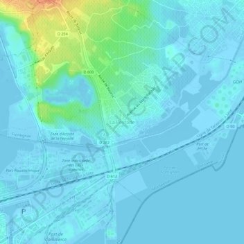 Carte topographique La Peyrade, altitude, relief