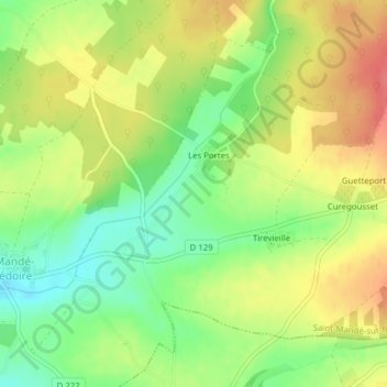 Carte topographique Allée, altitude, relief