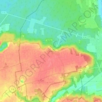 Carte topographique Puiselet, altitude, relief