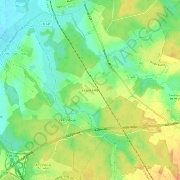 Carte topographique Le Bois Rond, altitude, relief