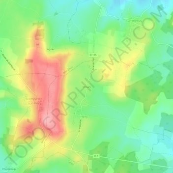 Carte topographique Dreuzy, altitude, relief