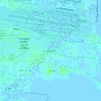 Carte topographique Cemandi, altitude, relief