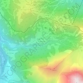 Carte topographique Bionnassay, altitude, relief