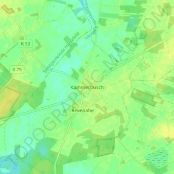 Carte topographique Kammerbusch, altitude, relief