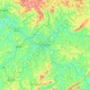 Carte topographique Três Corações, altitude, relief
