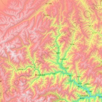 Carte topographique Heishui County, altitude, relief