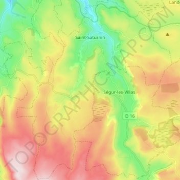 Carte topographique Saint-Saturnin, altitude, relief