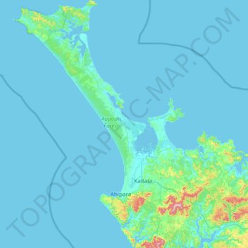 Carte topographique Te Hiku Community, altitude, relief