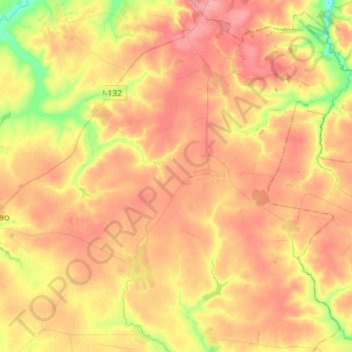 Carte topographique Безлыченское сельское поселение, altitude, relief