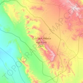 Carte topographique Kuh-e Bafgh Protected Area, altitude, relief