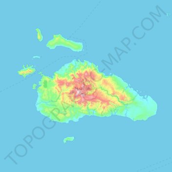 Carte topographique Obi Islands, altitude, relief