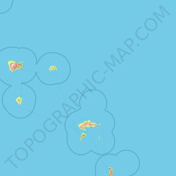 Carte topographique Îles Marquises, altitude, relief